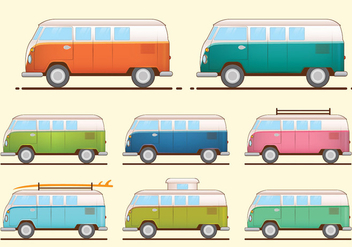 VW Camper Van Vectors - Free vector #370501